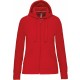 Sweat-shirt zippé capuche femme, Couleur : Red (Rouge), Taille : S