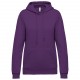 Sweat-Shirt Capuche Femme, Couleur : Purple, Taille : XS