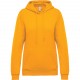 Sweat-shirt capuche femme, Couleur : Yellow (jaune), Taille : XS