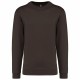Sweat-Shirt Col Rond Unisexe, Couleur : Chocolate, Taille : XS