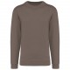 Sweat-Shirt Col Rond Unisexe, Couleur : Moka Brown, Taille : XS