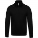 Sweat-shirt col zippé, Couleur : Black (Noir), Taille : 3XL