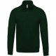 Sweat-shirt col zippé, Couleur : Forest Green, Taille : 3XL