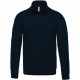 Sweat-shirt col zippé, Couleur : Navy (Bleu Marine), Taille : 3XL