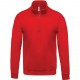 Sweat-shirt col zippé, Couleur : Red (Rouge), Taille : 3XL