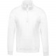 Sweat-shirt col zippé, Couleur : White (Blanc), Taille : XS