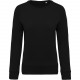 Sweat-shirt BIO col rond manches raglan femme, Couleur : Black (Noir), Taille : L