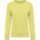Sweat-Shirt Bio Col Rond Manches Raglan Femme, Couleur : Lemon Yellow, Taille : L
