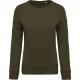 Sweat-shirt BIO col rond manches raglan femme, Couleur : Mossy Green, Taille : L