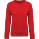 Sweat-shirt BIO col rond manches raglan femme, Couleur : Red (Rouge), Taille : L