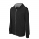 Sweat-shirt zippé capuche enfant, Couleur : Black / Fine Grey, Taille : 6 / 8 Ans