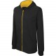 Sweat-shirt zippé capuche enfant, Couleur : Black / Yellow, Taille : 6 / 8 Ans