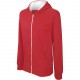 Sweat-shirt zippé capuche enfant, Couleur : Red / White, Taille : 6 / 8 Ans