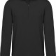 Sweat-Shirt Col Zippé, Couleur : Black (Noir), Taille : XS