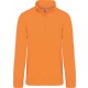 Sweat-Shirt Col Zippé, Couleur : Orange, Taille : XS