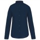 Chemise Col Mao Manches Longues Femme, Couleur : Navy, Taille : S