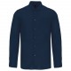 Chemise Col Mao Manches Longues, Couleur : Navy, Taille : S