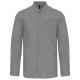 Chemise Col Mao Manches Longues, Couleur : Silver, Taille : S