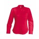 Chemise Popeline Manches Longues Femme, Couleur : Classic Red, Taille : 3XL