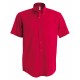 Chemise Popeline Manches Courtes, Couleur : Classic Red, Taille : 3XL