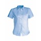 Chemise Popeline Manches Courtes Femme, Couleur : Bright Sky, Taille : 3XL