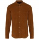 Chemise Manches Longues en Velours Homme, Couleur : Washed Brandy, Taille : S