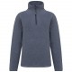 Enzo > Micropolaire Col Zippé Homme, Couleur : French Navy Heather, Taille : XS
