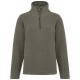 Enzo > Micropolaire Col Zippé Homme, Couleur : Green Marble Heather, Taille : XS