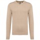 Pull Col V Homme, Couleur : Beige Heather, Taille : S