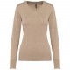 Pull Col V Femme, Couleur : Beige Heather, Taille : XS