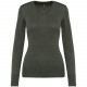 Pull Col V Femme, Couleur : Green Marble Heather, Taille : XS