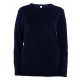 Pull Col Rond Femme, Couleur : Navy (Bleu Marine), Taille : S