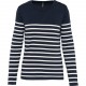 Pull Marin Femme, Couleur : Striped Navy / Off White, Taille : XS