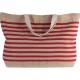 Grand Sac Fourre-Tout en Juco, Couleur : Natural / Red, Taille : 