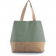 Sac Shopping en Toiles de Coton & Jute, Couleur : Dusty Light Green / Natural, Taille : 