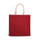 Sac Style Cabas en Toile de Jute - Grand Modèle, Couleur : Cherry Red / Gold