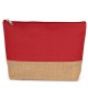 Pochette en Toiles de Coton et Jute, Couleur : Arandano Red / Natural