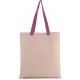 Sac Shopping Plat en Toile avec Poignées Contrastées, Couleur : Natural / Radiant Orchid, Taille : 