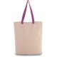 Sac Shopping à Soufflet avec Poignées Contrastées, Couleur : Natural / Radiant Orchid, Taille : 