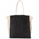 Sac Shopping avec Soufflet en Filet, Couleur : Black / Natural, Taille : 