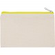 Pochette en Coton Canvas - Petit Modèle, Couleur : Natural / Fluorescent Yellow, Taille : 