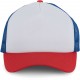 Casquette Trucker - 5 Panneaux, Couleur : White / French Red / Reflex Blue, Taille : 