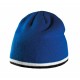 Bonnet Avec Bande Bicolore Contrastée, Couleur : Royal Blue / White / Black