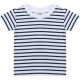 T-shirt rayé manches courtes, Couleur : White / Oxford Navy, Taille : 0 / 6 Mois