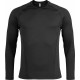 T-Shirt Double Peau Sport Manches Longues Unisexe, Couleur : Black (Noir), Taille : XS
