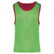 Chasuble Réversible Multisports, Couleur : Sporty Red / Fluorescent Green, Taille : XXL / 3XL