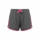 Short de Sport Femme, Couleur : Grey Heather / Fluo Pink, Taille : XS