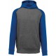 Sweat-Shirt Capuche Bicolore enfant, Couleur : Grey Heather / Sporty Royal Blue, Taille : 6 / 8 Ans