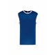 Maillot Manches Courtes Bicolore Adulte, Couleur : Dark Royal Blue / White, Taille : XS