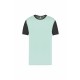 Maillot Manches Courtes Bicolore Adulte, Couleur : Ice Mint / Dark Grey, Taille : XS